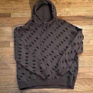 Jordan Men's Brown Hoodie with Black Lettering